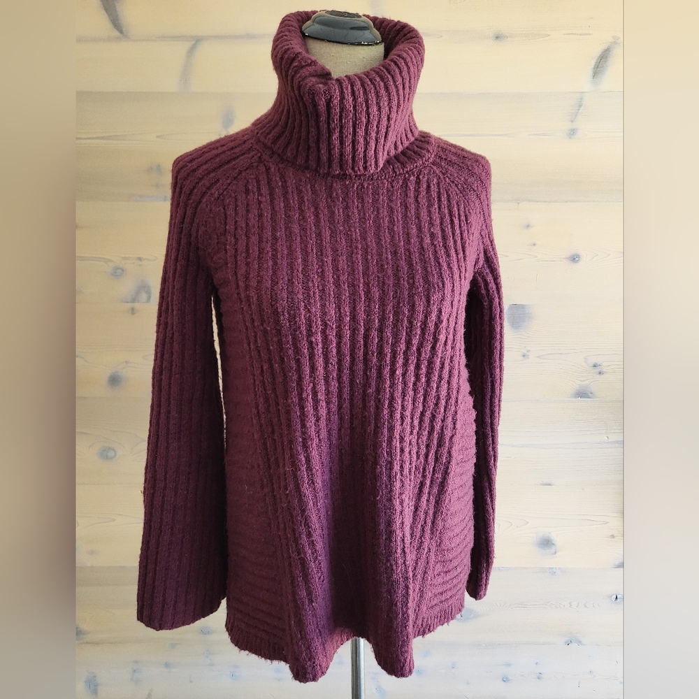 Simply Vera by Vera Wang Oversized Ribbed Turtleneck Sweater size XS